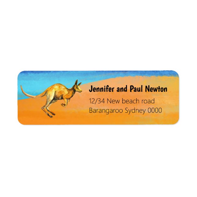 Red kangaroo return Address Label (Front)
