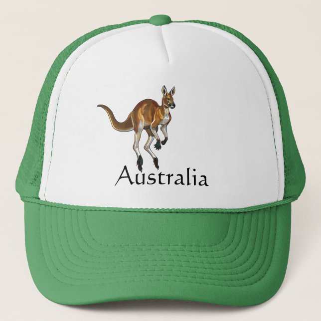 red kangaroo trucker hat (Front)