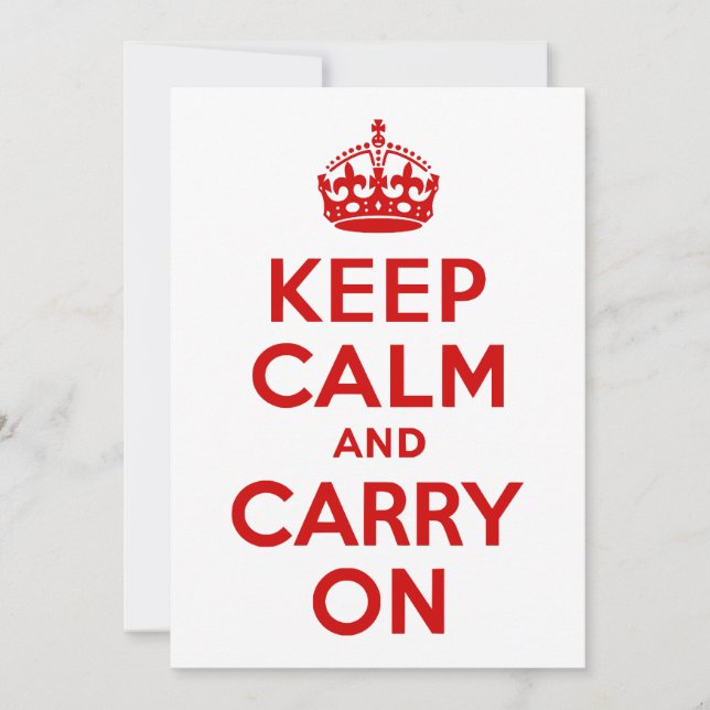 Red Keep Calm and Carry On (Front)