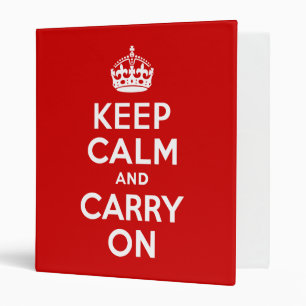 Red Keep Calm and Carry On Binder