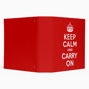 Red Keep Calm and Carry On Binder