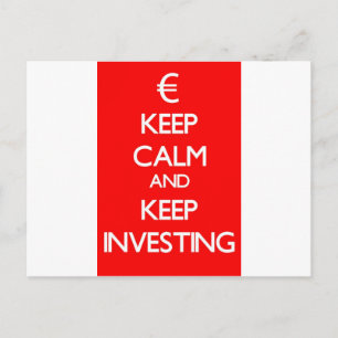 Red Keep Calm and Keep Investing Postcard