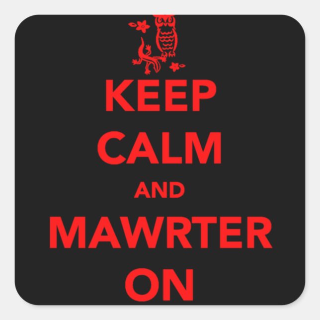 Red Keep Calm and Mawrter On stickers (Front)