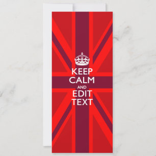 Red Keep Calm And Your Text on Union Jack Flag
