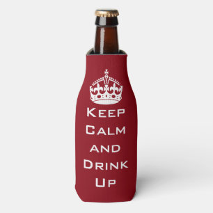Red Keep Calm Custom Bottle Cooler