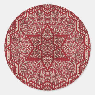 red khayameya classic round sticker