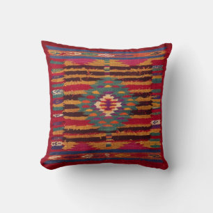 Red Kilim Coussin USA : Authenticité livrée à