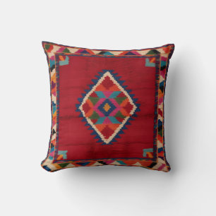 Red Kilim Rug Coussins : Audacieux, unique et inte