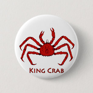 Red King Crab (colour illustration) 2 Inch Round Button