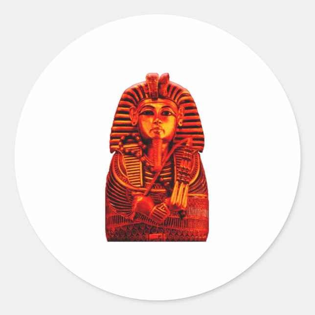 Red King Tut Classic Round Sticker (Front)