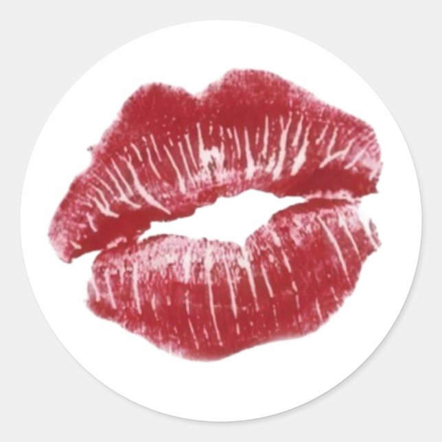 Red Kiss – A Bold Expression of Love Classic Round Sticker (Front)