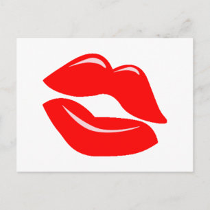 Red Kissy Lips Postcard