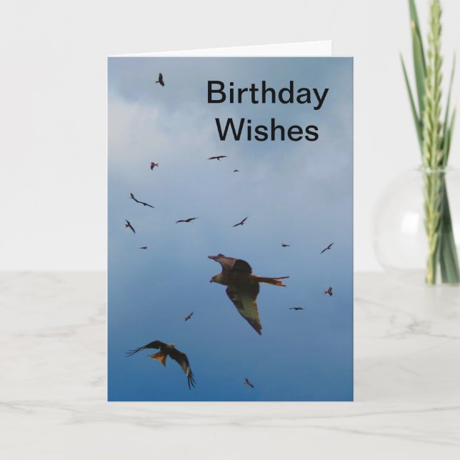 Red Kites - buzzards - carte d'anniversaire (Devant)