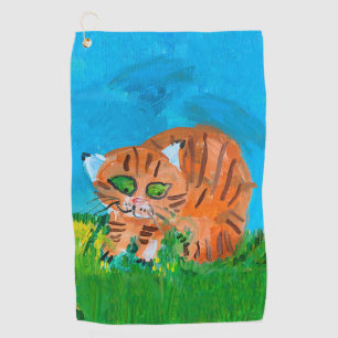 Red Kitten Golf Towel