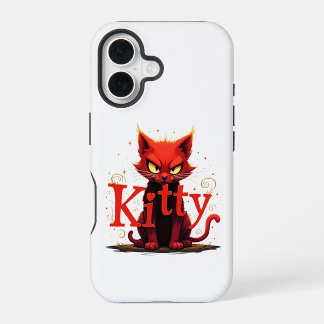 Red Kitty Cat Phone Case (Back)