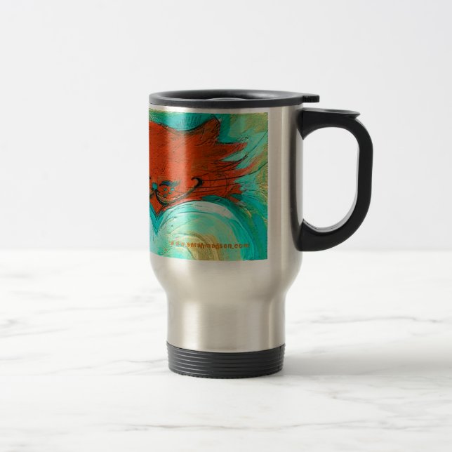 Red Kitty Heart Coffee Travel Cup (Right)