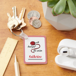 Red Knit Fast, Die Warm Keychain