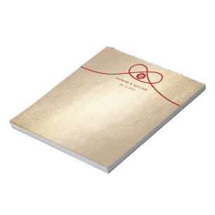 Red Knot Double Happiness Chinese Wedding Notepad