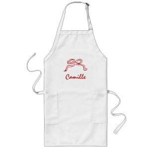 Red Knot Modern Christmas Long Apron