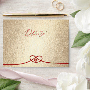 Red Knot Union Double Happiness Chinese Wedding Envelopes
