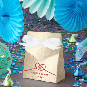 Red Knot Union Double Happiness Chinese Wedding Favor Box