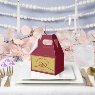 Red Knot Union Double Happiness Chinese Wedding Favor Box