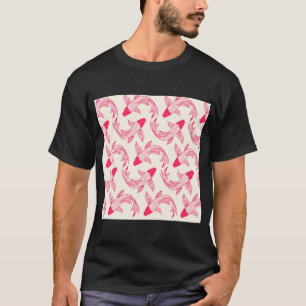 Red Koi (Faux) Fish Pattern T-Shirt