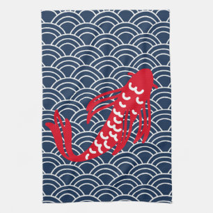 Red Koi Fish Kitchen Towel
