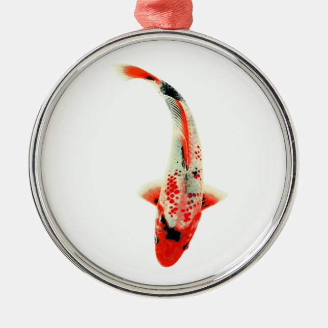 Red Koi Fish Metal Ornament (Front)