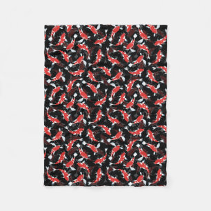Red Koi Fish Pattern Fleece Blanket