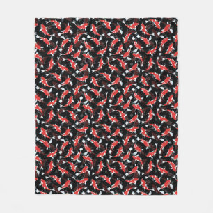 Red Koi Fish Pattern Fleece Blanket