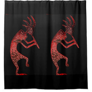red kokopelli on black