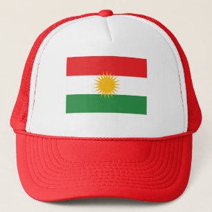 RED Kurdistan Flag Trucker Hat
