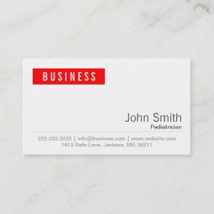 Red Label Pediatrician Business Card