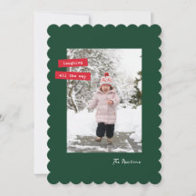 Red Label Single Photo Flat Holiday Card