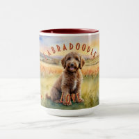 Red Labradoodle, Customizable Farm Sunrise