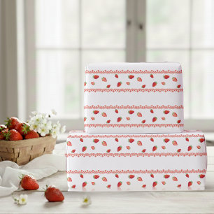 Red Lace Berry First Birthday  Wrapping Paper