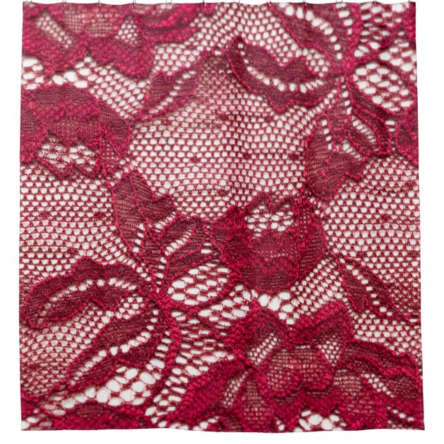Red lace: elastic jacquard textile. (Front)