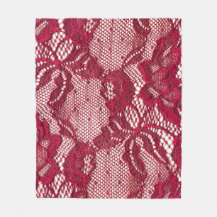 Red lace: elastic jacquard textile. fleece blanket