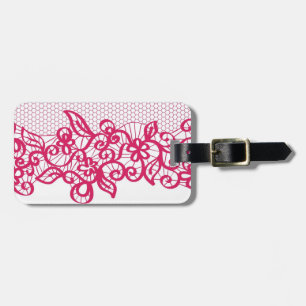 Red lace luggage tag