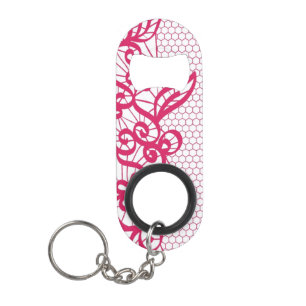 Red lace mini bottle opener
