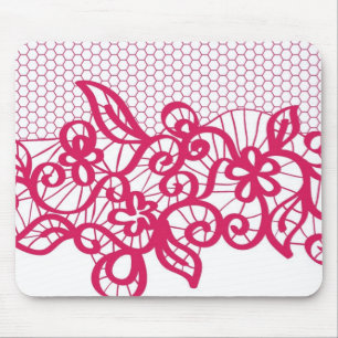 Red lace mouse pad