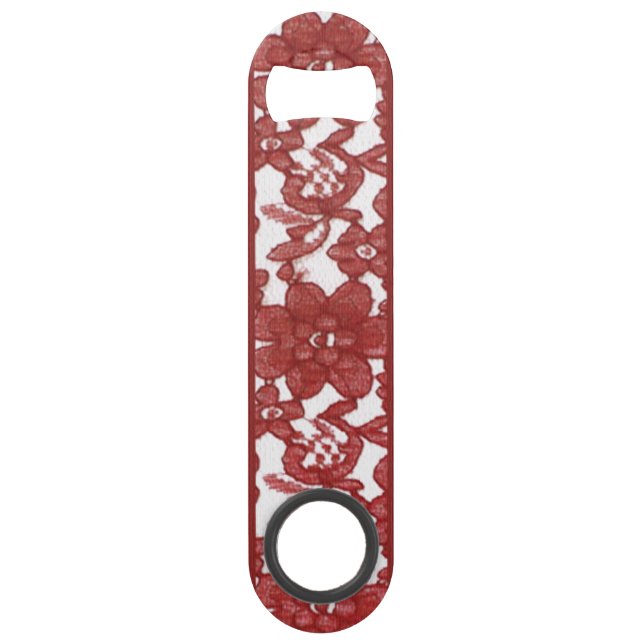 Red Lace Pattern Valentine's Bar Key (Front)