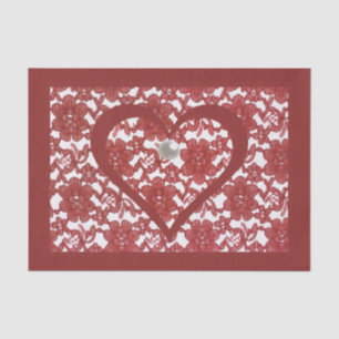 Red Lace Pattern Valentine's Day Tissue Paper