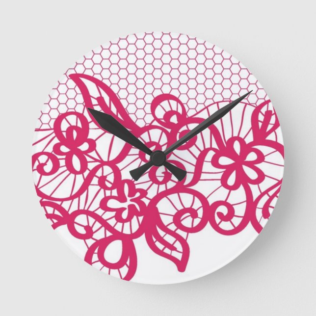 Red lace round clock (Front)