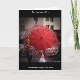Red Lace Umbrella Photograph Greeting Card