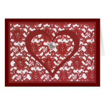 Red Lace Valentine Card with Poem