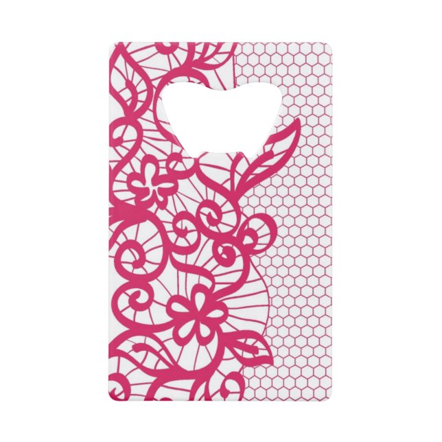 Red lace wallet bottle opener (Front)