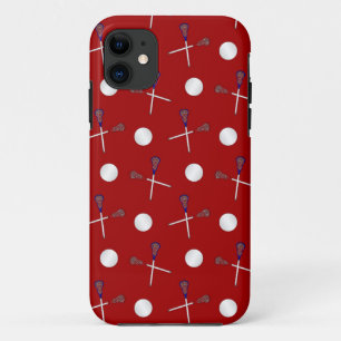 Red lacrosse pattern iPhone 11 case