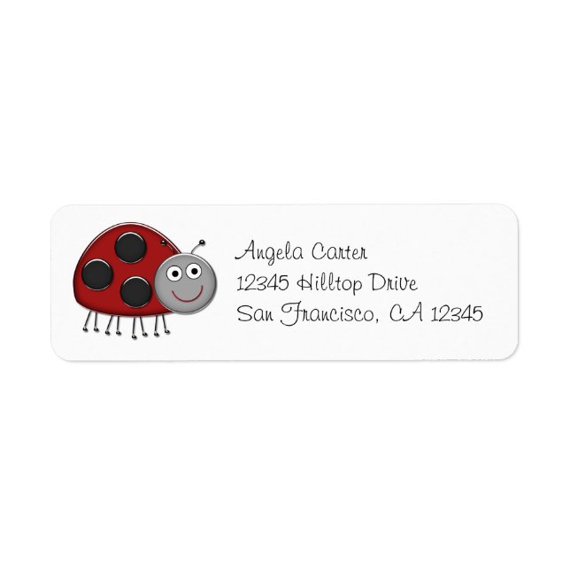 Red Lady Bug Address Labels (Front)